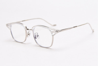 49425 Rame pătrate cu jumătate de ramă pătrată cu lumină albastră, rame de ochelari din titan, ultraușoare, bărbați, femei, ochelari optici de modă pentru computer