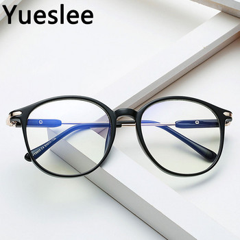 49774 Пластмасови титаниеви анти синя светлина Ретро кръгли рамки за очила Мъже Жени Оптични модни компютърни очила