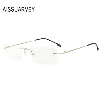Ανδρικά γυαλιά Σκελετοί Γυαλιά οράσεως χωρίς περιθώριο Οπτικά επώνυμα σχεδιαστής συνταγογραφούμενα από κράμα τιτανίου Ελαφρύ, όμορφο, επαγγελματικά γυαλιά φθηνά