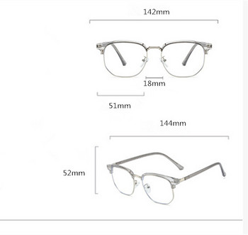 VWKTUUN Очила Мъжки Половина сини анти-светли очила Дамски очила с квадратни очи за мъже Големи очила за четене Женски мъжки люнет