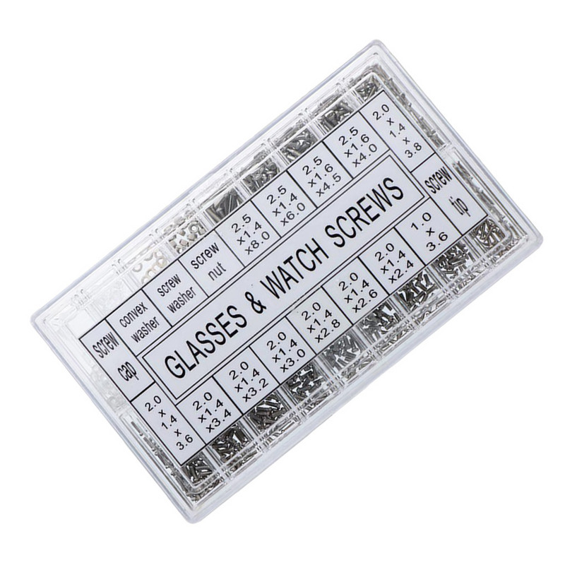 Akinių taisymo rinkinys Maži akiniai nuo saulės optinio remonto asortimentas nerūdijančio plieno veržlės tvirtinimo laikrodžių akinių remonto varžtai