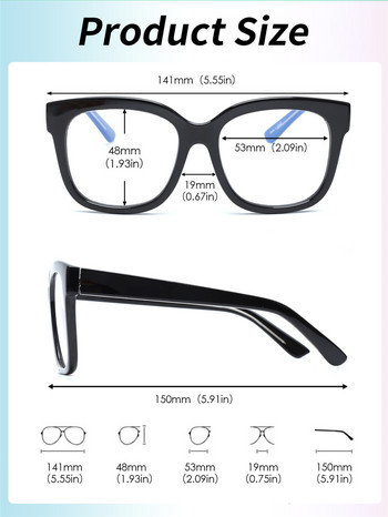 JM ацетатна рамка Големи квадратни очила против синя светлина Жени Мъже Компютър Големи очила за блокиране на синя светлина Оптични очила