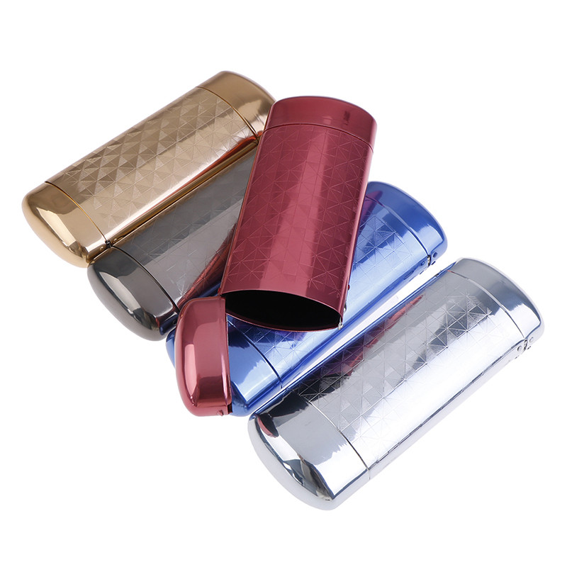 Divat Hordozható Szemüvegtok Kemény borítású Szemvédő Szemüvegdoboz Alumínium Nyomógombos Rácsminták Olvasás Szemüvegtartozékok