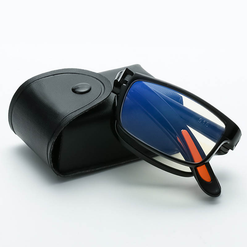 Összecsukható olvasószemüveg dobozos Női Férfi Antikék Fény Hordozható Szemüveg TR90 Távollátó szemüveg Dioptria +1,0 +1,5 - +4,0