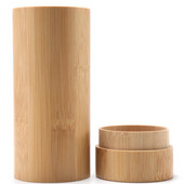 Vintage bambukinių akinių dėžutė plokščio dugno cilindro bambuko akinių dėklas Nešiojami akiniai nuo saulės trumparegystės akinių laikymo dėžutė