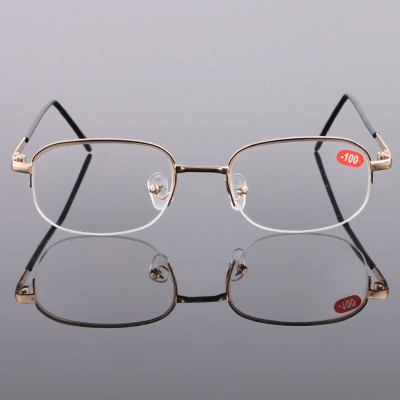 Elbru naočale za kratkovidnost bez okvira, muške i ženske luksuzne leće sa zlatnim okvirom, kratkovidne naočale minus dioptrija -1,0-1,5-2,0 do -6,0