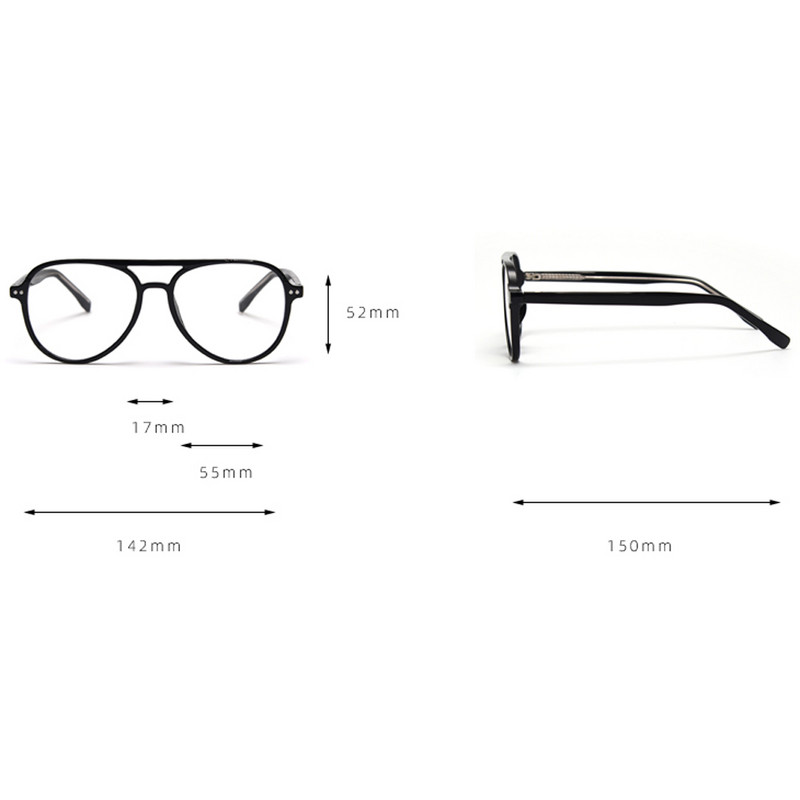 Kachawoo ochelari cu cadru mare femeie albastru ochelari optici cu blocare a luminii accesorii masculine ramă stil retro negru gri transparent