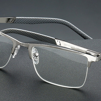 Ανδρικά επαγγελματικά γυαλιά ανάγνωσης μισού χείλους υπολογιστή μπλε φως που μπλοκάρει υπερμετρωπία κατά της κόπωσης Μεταλλικό πλαίσιο υψηλής ποιότητας