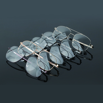Ανδρικά ρετρό μεταλλικά γυαλιά πιλότου μεγάλου σκελετού Γυαλιά διπλής δέσμης Γυαλιά διαφανή Σκελετός Διαφανές γυαλί Γυαλιά Γυαλιά Σκελετοί γυαλιών H5