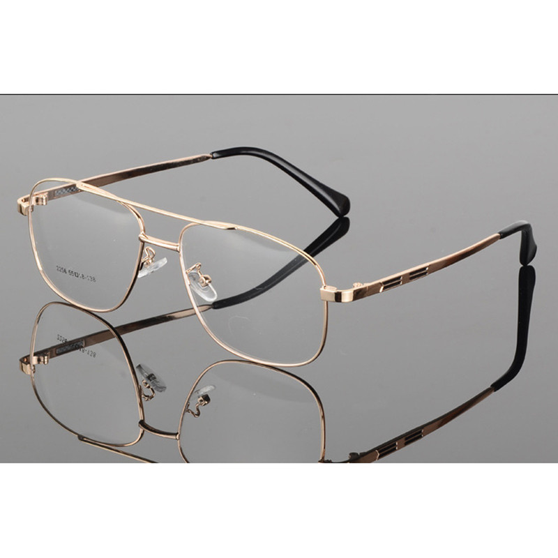 Retro muške metalne naočale s velikim okvirom, pilotske naočale s dvostrukim snopom, naočale, prozirne naočale, okvir, prozirno staklo, naočale, okviri za naočale H5