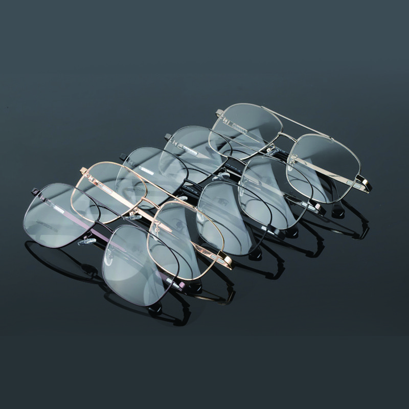 Retro muške metalne naočale s velikim okvirom, pilotske naočale s dvostrukim snopom, naočale, prozirne naočale, okvir, prozirno staklo, naočale, okviri za naočale H5