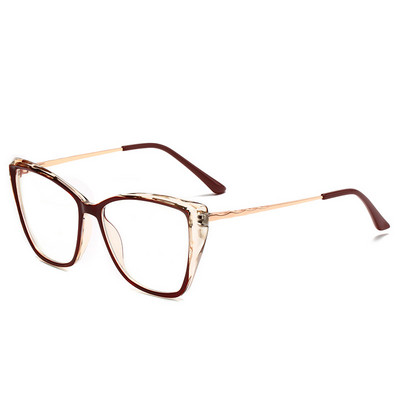 Madingi anti-mėlyni akiniai TR rėmeliai vyrams Moterys gali būti aprūpinti trumparegystės akiniais, skaidrios spalvos atitinkančiu plokščiu veidrodžiu