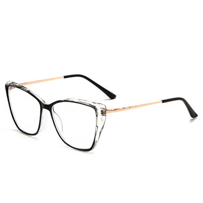 Madingi anti-mėlyni akiniai TR rėmeliai vyrams Moterys gali būti aprūpinti trumparegystės akiniais, skaidrios spalvos atitinkančiu plokščiu veidrodžiu
