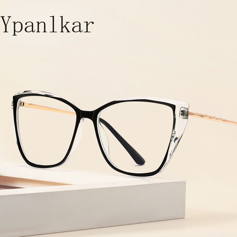 Madingi anti-mėlyni akiniai TR rėmeliai vyrams Moterys gali būti aprūpinti trumparegystės akiniais, skaidrios spalvos atitinkančiu plokščiu veidrodžiu