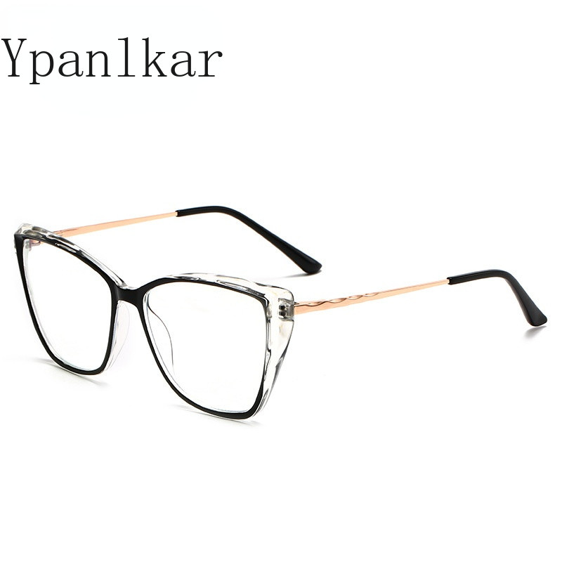 Madingi anti-mėlyni akiniai TR rėmeliai vyrams Moterys gali būti aprūpinti trumparegystės akiniais, skaidrios spalvos atitinkančiu plokščiu veidrodžiu