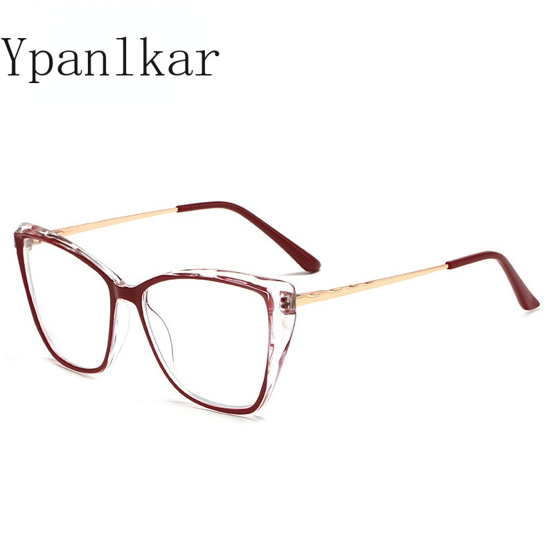 Madingi anti-mėlyni akiniai TR rėmeliai vyrams Moterys gali būti aprūpinti trumparegystės akiniais, skaidrios spalvos atitinkančiu plokščiu veidrodžiu