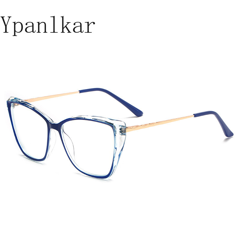 Madingi anti-mėlyni akiniai TR rėmeliai vyrams Moterys gali būti aprūpinti trumparegystės akiniais, skaidrios spalvos atitinkančiu plokščiu veidrodžiu