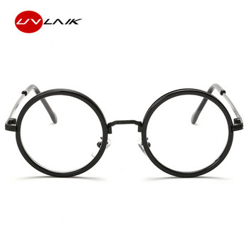 UVLAIK Ретро кръгли рамки за очила Дамски прозрачни лещи Рамки за очила за късогледство Мъжки ретро прозрачни оптични диоптрични очила