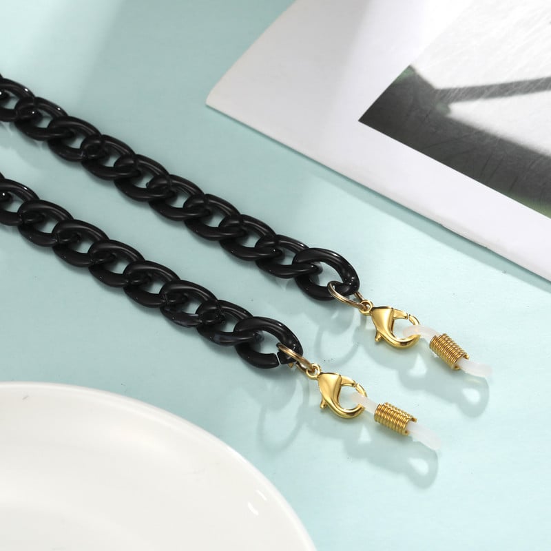 Ακρυλικά γυαλιά ηλίου Γυναικεία ανδρικά αντιολισθητικά γυαλιά ανάγνωσης Γυαλιά γυαλιά μαύρη μάσκα Κορδόνι κρεμαστό λαιμό λουράκι γυαλιών