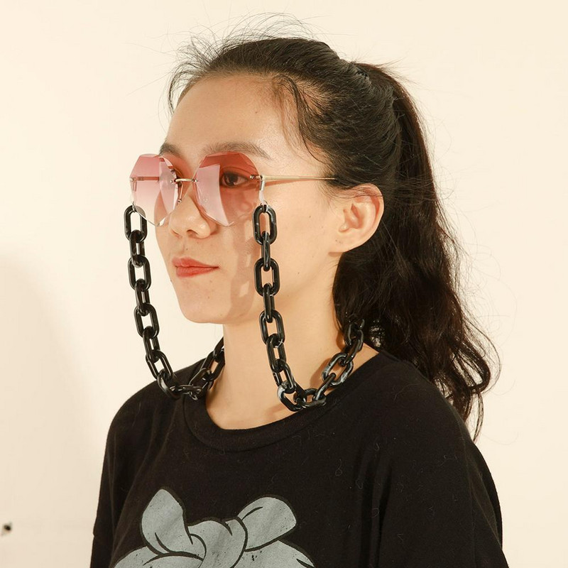 Ακρυλικά γυαλιά ηλίου Γυναικεία ανδρικά αντιολισθητικά γυαλιά ανάγνωσης Γυαλιά γυαλιά μαύρη μάσκα Κορδόνι κρεμαστό λαιμό λουράκι γυαλιών