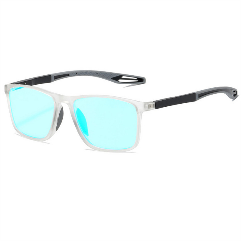 Zilead brilles cilvēkiem ar sarkani zaļu krāsu aklumu daltonismu un krāsu vājumu TR90 sporta rāmja divpusēja pārklājuma lēcas