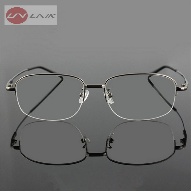 UVLAIK Memory naočale od titana Okvir od polulegure Okvir optičkih naočala Muškarci Žene Retro dioptrijski okviri za naočale s poluokvirom