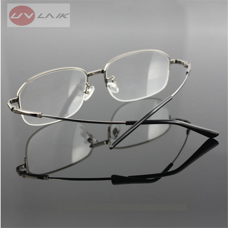 UVLAIK Memory naočale od titana Okvir od polulegure Okvir optičkih naočala Muškarci Žene Retro dioptrijski okviri za naočale s poluokvirom