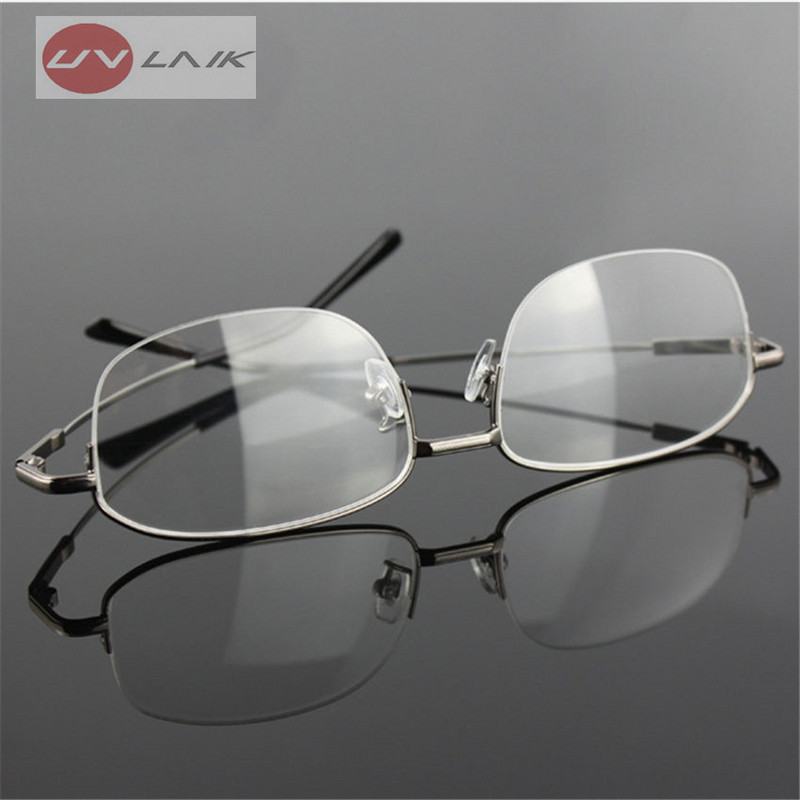 UVLAIK Memory naočale od titana Okvir od polulegure Okvir optičkih naočala Muškarci Žene Retro dioptrijski okviri za naočale s poluokvirom