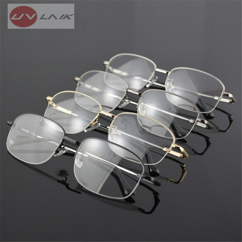 UVLAIK Memory naočale od titana Okvir od polulegure Okvir optičkih naočala Muškarci Žene Retro dioptrijski okviri za naočale s poluokvirom