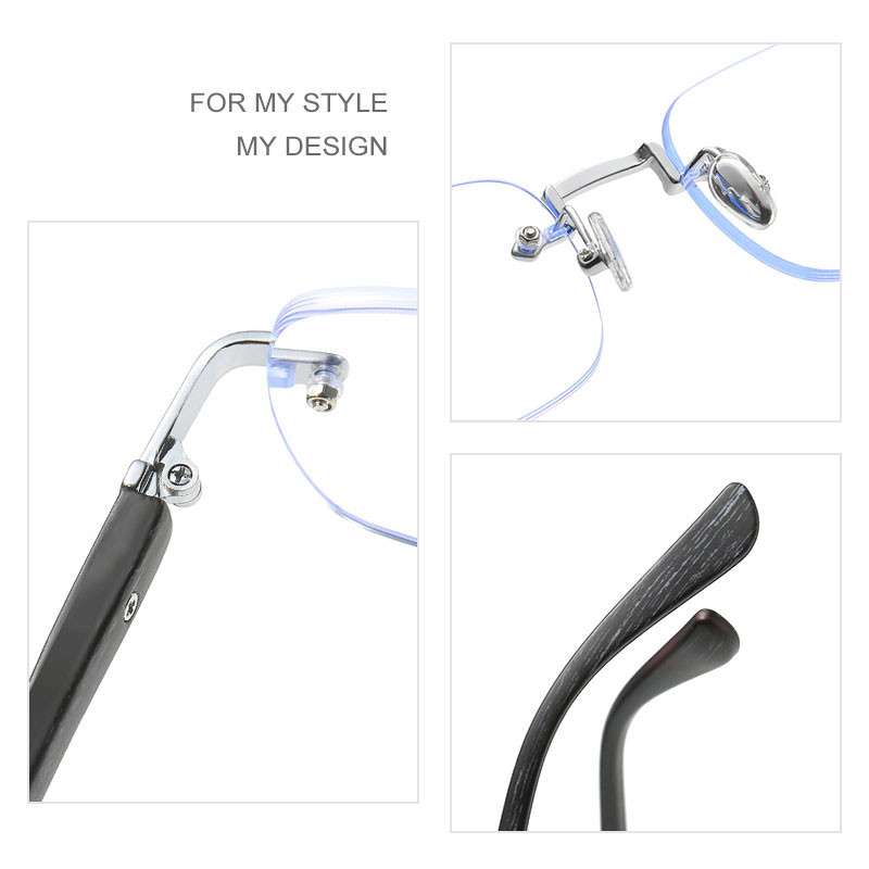 CATERSIDE New Wood Diamond Anti-Blue Light Ochelari Bărbați Retro Trend Model Frame optic fără rame Ochelari de vedere cu ridicata Computer