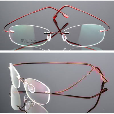 Оптична модна рамка за очила без рамки Memory Alloy Eyeglasses Предписани ултралеки гъвкави рамки 6 цвята F865