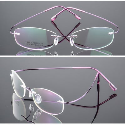 Оптична модна рамка за очила без рамки Memory Alloy Eyeglasses Предписани ултралеки гъвкави рамки 6 цвята F865