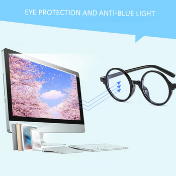 Персонализирани кръгли рамки за очила Elbru Ултралеки анти-синя светлина Прозрачни очила Класически обикновени очила за мъже, жени