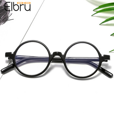 Elbru Personalized Στρογγυλά Γυαλιά Σκελετός Ultralight Anti-Blue Light Clear Lens γυαλιά οράσεως Classic Plain Spectacles for Men Women