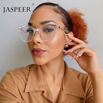 JASPEER Модерни очила с котешко око, блокиращи синя светлина Дамски TR90 Компютърни очила Мъжки квадратни ретро оптични рамки Очила