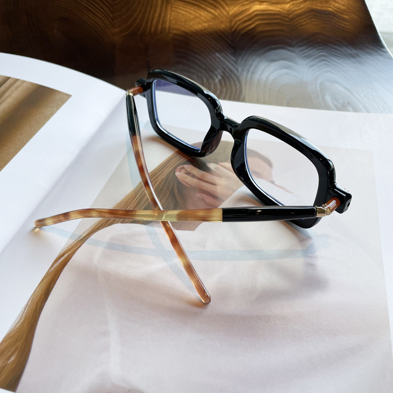 Marka Luksuzne muške crne debele okvire Četvrtaste prozirne Len naočale Istaknute točkaste naočale Vintage naočale Ženske optičke naočale