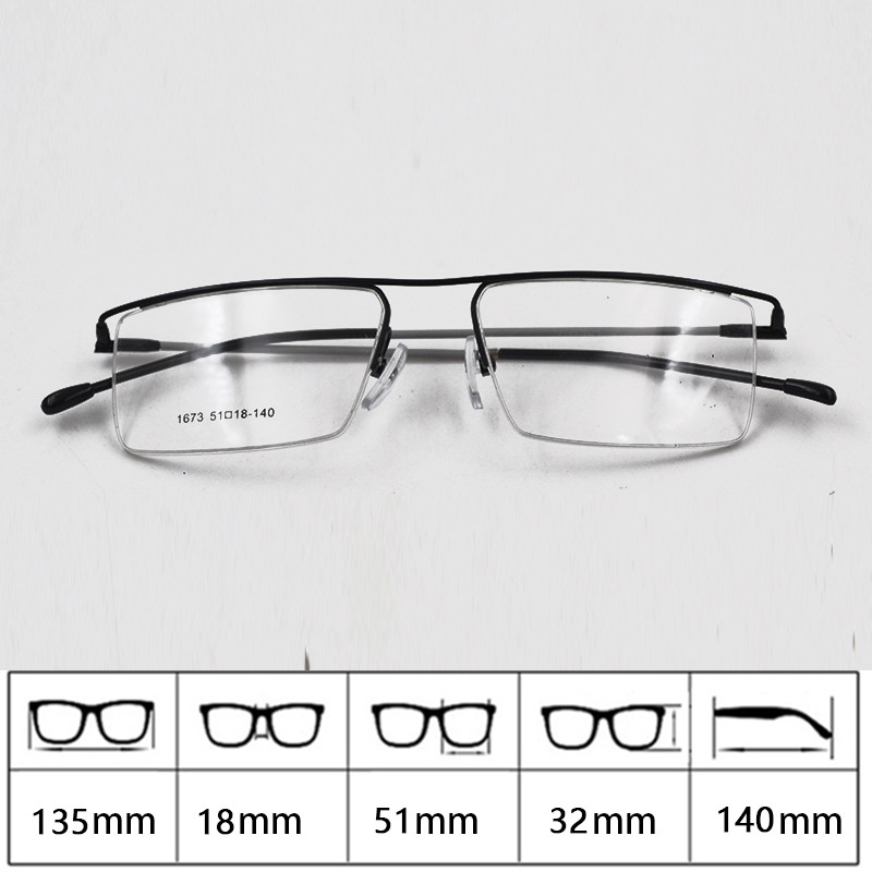 Ochelari de afaceri pentru bărbați Ochelari de vedere cu prescripție optici cu ramă pătrată din aliaj de titan, ultra ușoare, confortabile