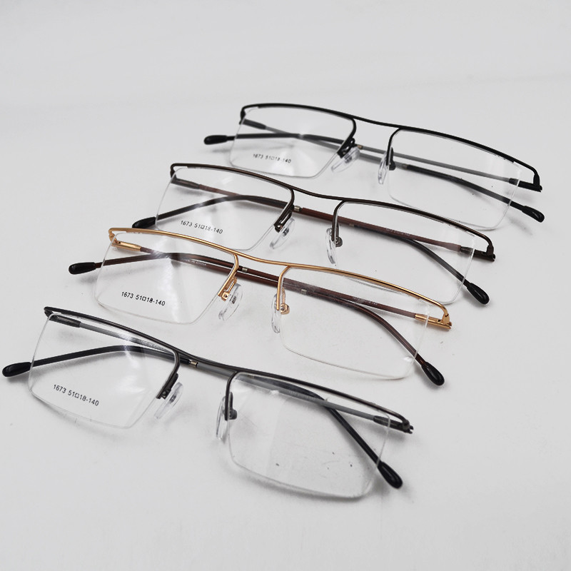 Ochelari de afaceri pentru bărbați Ochelari de vedere cu prescripție optici cu ramă pătrată din aliaj de titan, ultra ușoare, confortabile