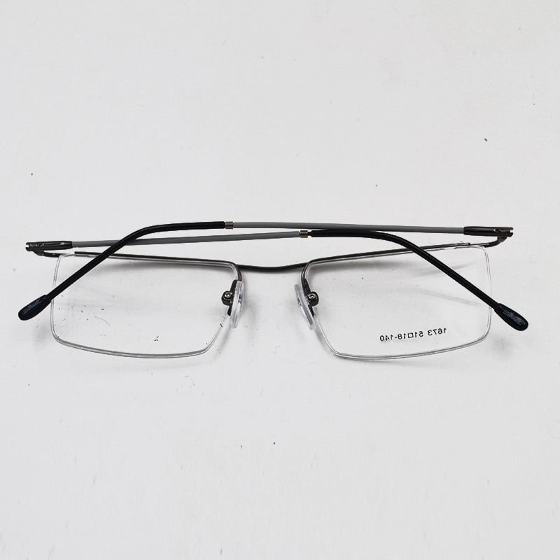 Ochelari de afaceri pentru bărbați Ochelari de vedere cu prescripție optici cu ramă pătrată din aliaj de titan, ultra ușoare, confortabile