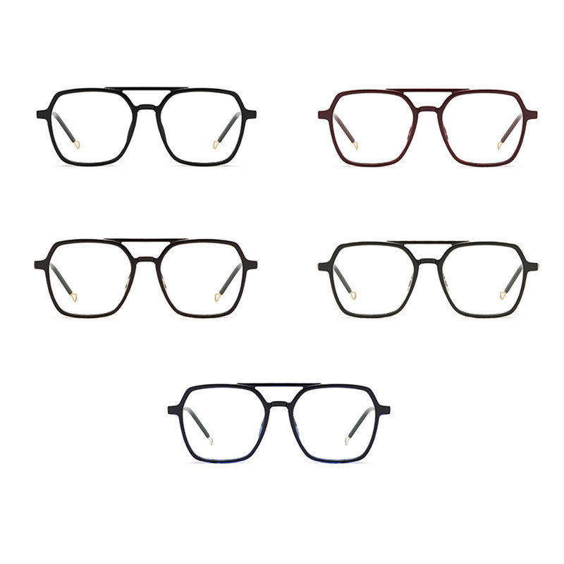 Swanwick TR90 četvrtasti okvir za naočale muške velike pola metalne modne naočale protiv plave svjetlosti ženske prozirne leće s dvostrukim mostom crno smeđe