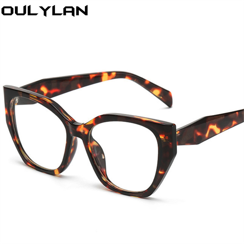 Oulylan Fashion Anti Blue Light Akinių rėmeliai Moteriški Vyriški Vintažiniai Kompiuterinių Akinių Rėmas Klasikinis Apdaila netikri akiniai