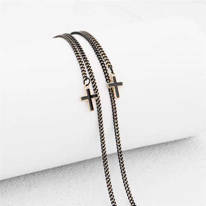 Metalni lančić za naočale Unisex crne sunčane naočale uzica s križnim cvijetom Privjesak lančići za naočale Držač naočala cepočka