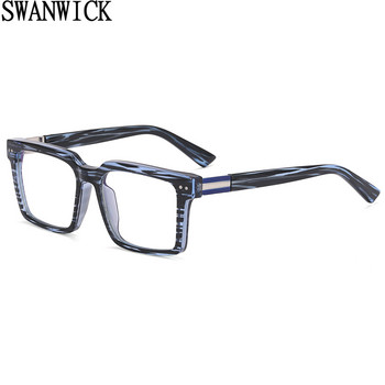 Swanwick анти синя светлина блокиращи очила квадратни прозрачни лещи модни tr90 очила за мъже пролетна панта черни прозрачни мъжки