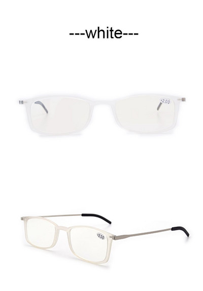 May Flower Visokokvalitetne svjetleće naočale za čitanje protiv plavih zraka TR90 Tanke prijenosne naočale za dalekovidnost Muške s futrolom +3,5