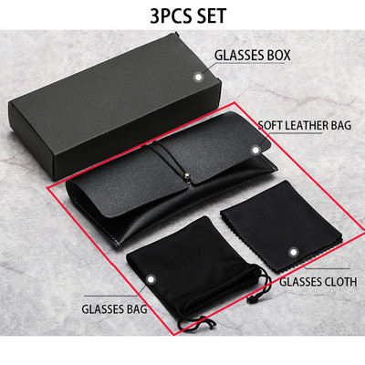 Husă unisex pentru ochelari din piele moale Cutie portabilă pentru ochelari de soare Ochelari de vedere Accesorii din pânză Ochelari personalizați Set de geanți de protecție Vânzare cu ridicata