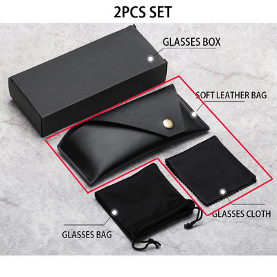 Husă unisex pentru ochelari din piele moale Cutie portabilă pentru ochelari de soare Ochelari de vedere Accesorii din pânză Ochelari personalizați Set de geanți de protecție Vânzare cu ridicata