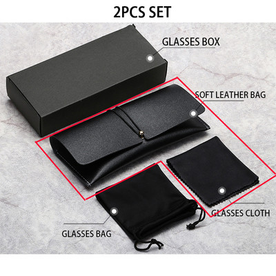Husă unisex pentru ochelari din piele moale Cutie portabilă pentru ochelari de soare Ochelari de vedere Accesorii din pânză Ochelari personalizați Set de geanți de protecție Vânzare cu ridicata