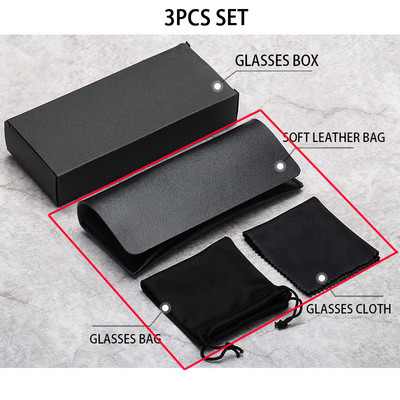 Husă unisex pentru ochelari din piele moale Cutie portabilă pentru ochelari de soare Ochelari de vedere Accesorii din pânză Ochelari personalizați Set de geanți de protecție Vânzare cu ridicata