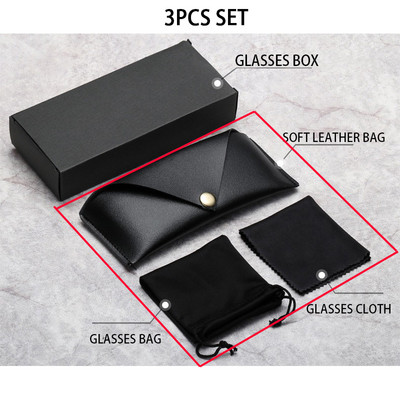 Husă unisex pentru ochelari din piele moale Cutie portabilă pentru ochelari de soare Ochelari de vedere Accesorii din pânză Ochelari personalizați Set de geanți de protecție Vânzare cu ridicata