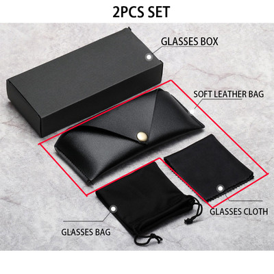 Husă unisex pentru ochelari din piele moale Cutie portabilă pentru ochelari de soare Ochelari de vedere Accesorii din pânză Ochelari personalizați Set de geanți de protecție Vânzare cu ridicata